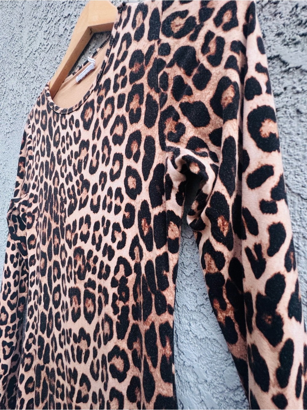 Good American Leopard Animal Print Long Sleeve Midi Dress Size M - Picture 8 of 11